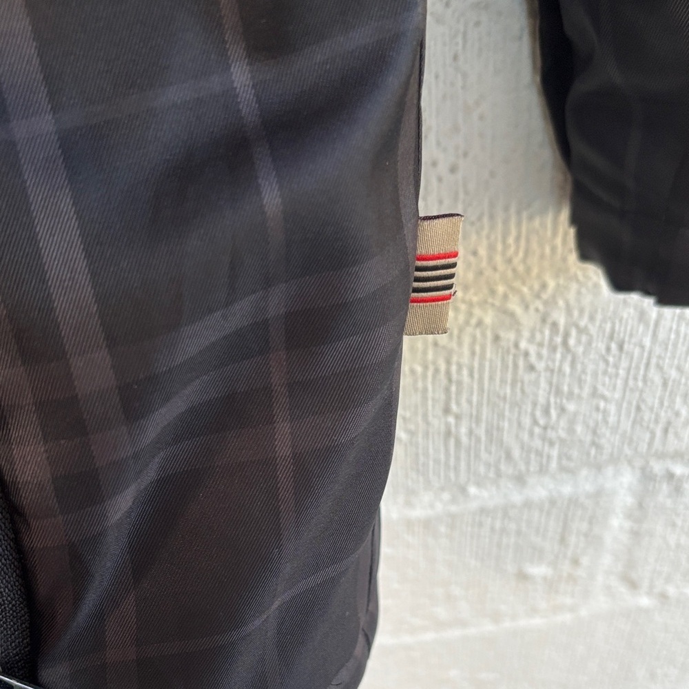 Burberry Golf Puffer Black Plaid Fleece Jacket Coat size XS - Picture 9 of 14